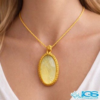 گردنبند سیترین  مکرومه بافی