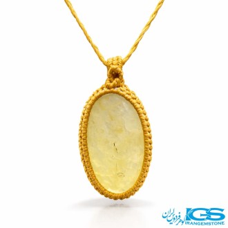 گردنبند سیترین  مکرومه بافی