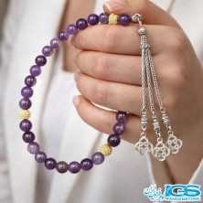 تسبیح سنگ آمیتیست 33 تایی سوفاراسکی- آرامش و تعادل