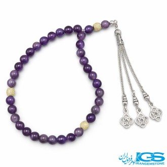 تسبیح سنگ آمیتیست 33 تایی سوفاراسکی- آرامش و تعادل