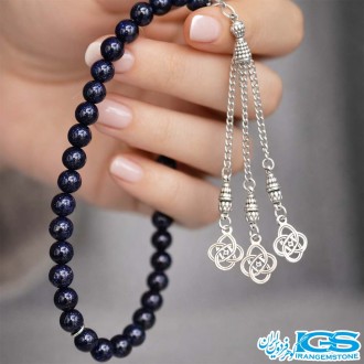 تسبیح سنگ دلربا سرمه ای 33 تایی