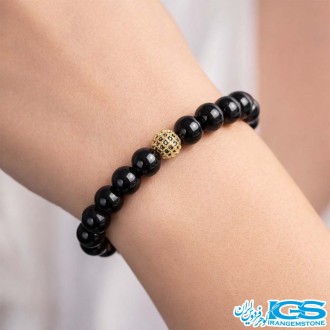 دستبند سنگ اونیکس طرح سوفاراسکی کشی فری سایز