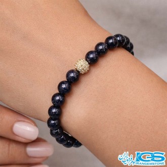 دستبند سنگ دلربا سرمه ای طرح سوفاراسکی کشی | آرامش و زیبایی