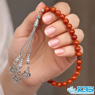 تسبیح سنگ کارنلین 33 تایی