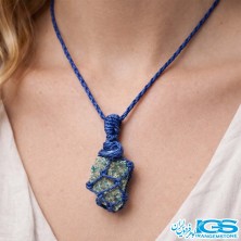 گردنبند سنگ زمرد هند بافت مکرومه