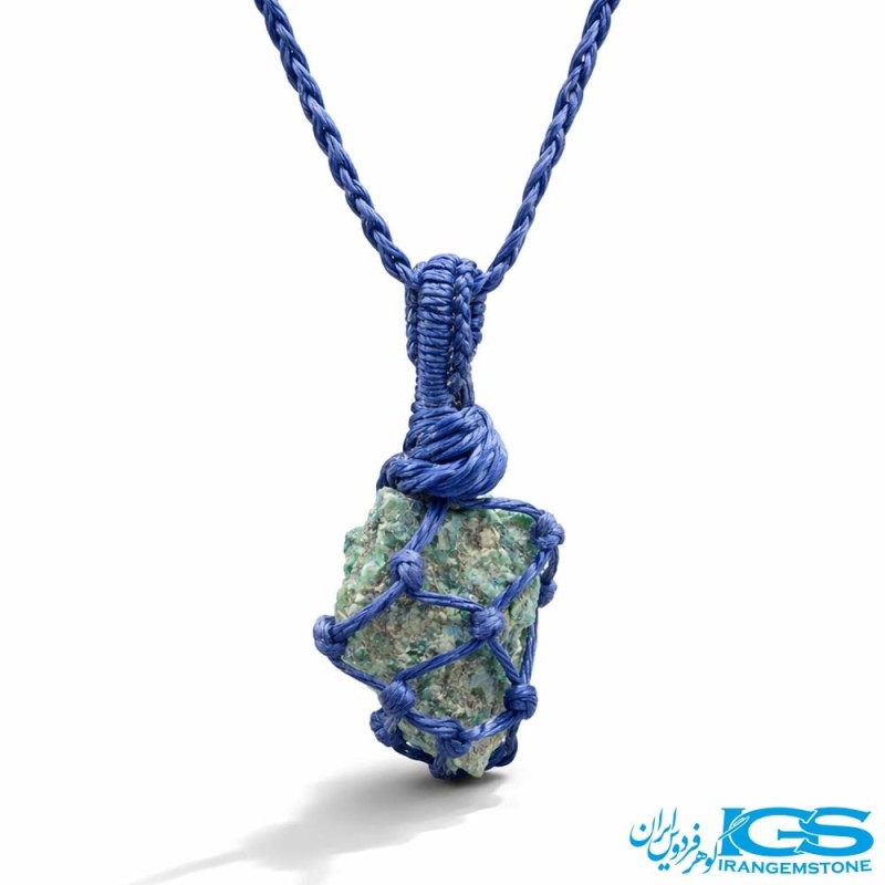 گردنبند سنگ زمرد هند بافت مکرومه