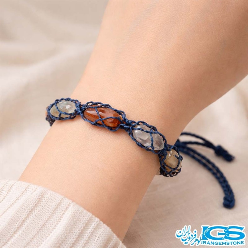 دستبند هفت چاکرا مکرومه بافی