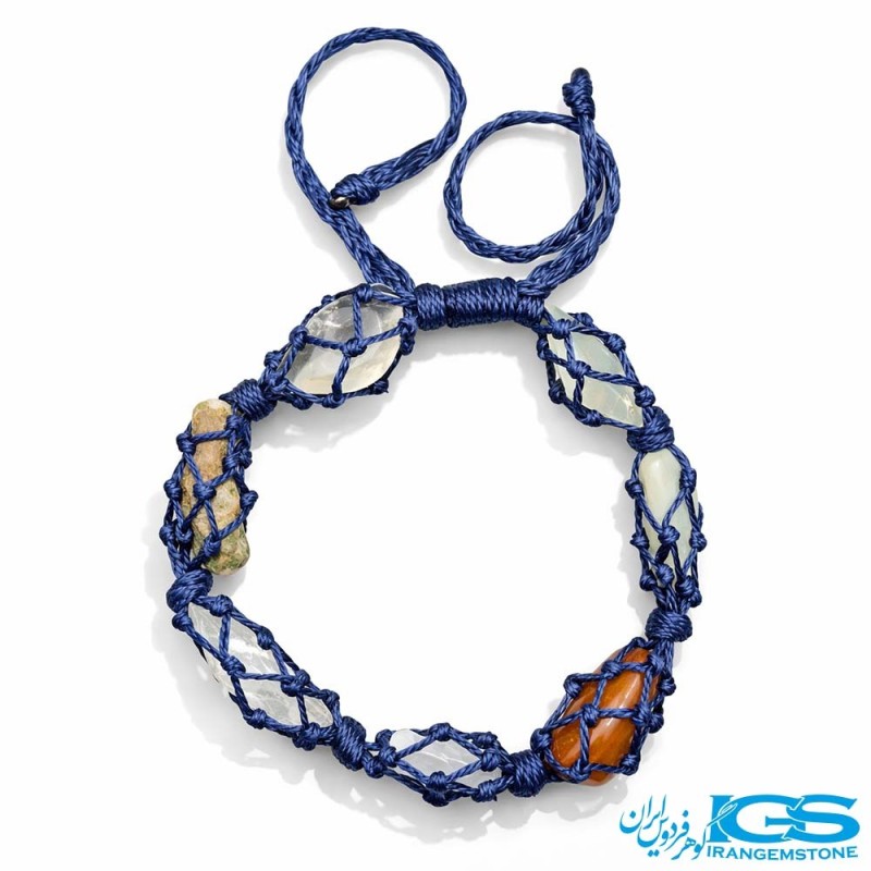 دستبند هفت چاکرا مکرومه بافی