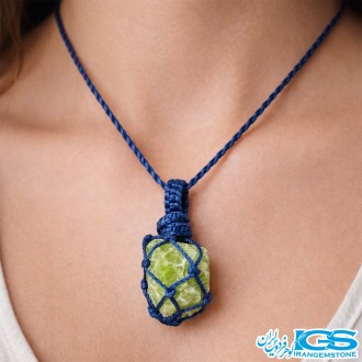 گرنبند زبرجد پریدوت راف  مکرومه بافی