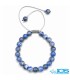 دستبند سنگ لاجورد مکرومه بافی اصل | سنگ آرامش و خرد