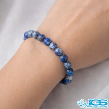 دستبند سنگ لاجورد مکرومه بافی اصل | سنگ آرامش و خرد