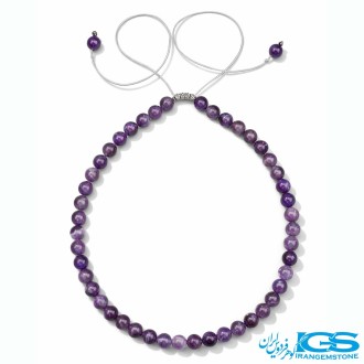 گردنبند سنگ آمیتیست اصل مکرومه بافی – نماد آرامش و محافظت