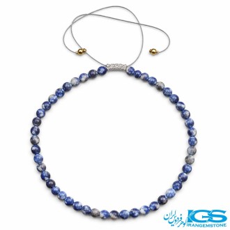 گردنبند سنگ لاجورد مکرومه بافی اصل | سنگ آرامش و خرد