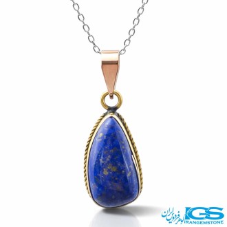 گردنبند لاجورد اصل بدون زنجیر | سنگی آرامش‌بخش