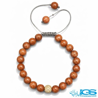 دستبند سنگ دلربا طرح سواروسکی طلایی | آرامش و زیبایی