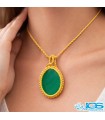 گردنبند عقیق سبز مکرومه بافی