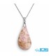 گردنبند سنگ رودونیت با زنجیر استیل