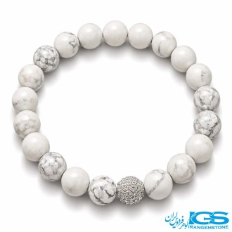 دستبند سنگ هولیت طرح سواروسکی نقره ای کشی