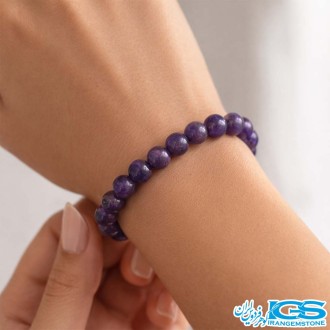 دستبند سنگ آمیتیست طبیعی