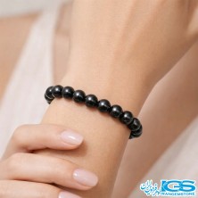 دستبند تورمالین سیاه مکرومه بافی