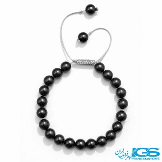 دستبند تورمالین سیاه مکرومه بافی