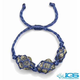 دستبند گارنت سبز دمانتوید راف مکرومه بافی