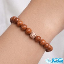 دستبند سنگ دلربا طرح سواروسکی رزگلد مکرومه بافی  | آرامش و زیبایی