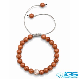 دستبند سنگ دلربا طرح سواروسکی رزگلد مکرومه بافی  | آرامش و زیبایی