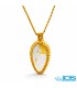 گردنبند سنگ کریستال کوارتز با روتایل زرد مکرومه بافی