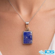 گردنبند لاجورد اصل بدون زنجیر | سنگی آرامش‌بخش