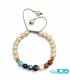 دستبند هفت چاکرا  مرورایدی مکرومه بافی