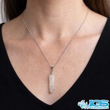 گردنبند رزکوارتز تراش دست بدون زنجیر
