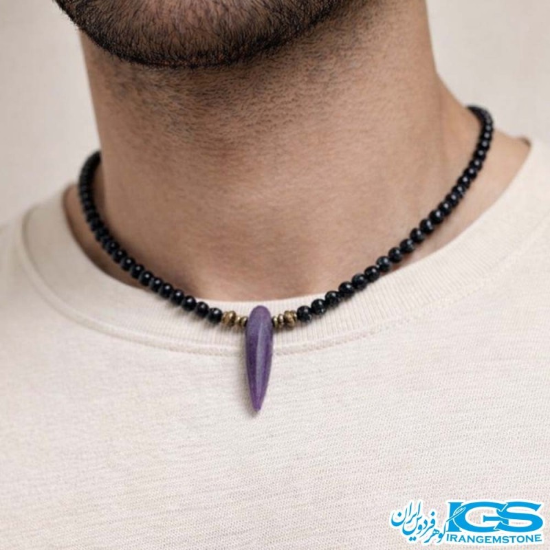 گردنبند سنگ آمیتیست و اونیکس
