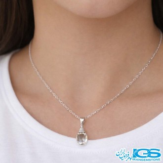 گردنبند سیترین تراش جواهری بدون زنجیر