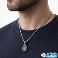 گردنبند کوارتزدودی راف مکرومه بافی