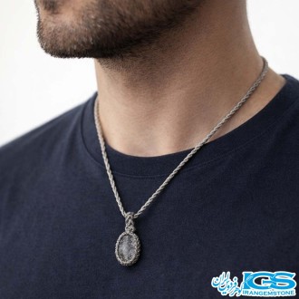 گردنبند کوارتزدودی راف مکرومه بافی