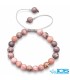 دستبند سنگ رودونیت مکرومه بافی - جذب ثروت