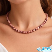 گردنبند سنگ رودونیت مکرومه بافی