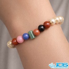 دستبند هفت چاکرا  مرورایدی مکرومه بافی