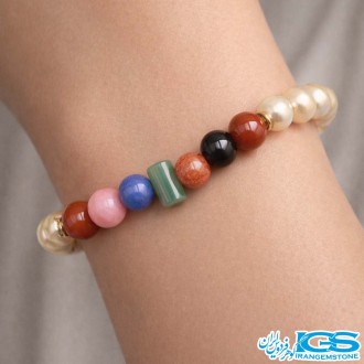 دستبند هفت چاکرا  مرورایدی مکرومه بافی