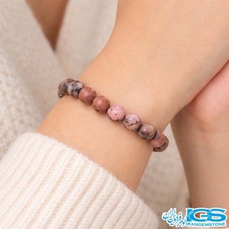 دستبند سنگ رودونیت مکرومه بافی - جذب ثروت