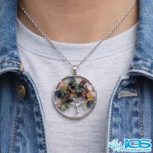 گردنبند تورمالین درخت زندگی بدون زنجیر