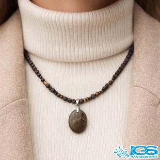 گردنبند سنگ چشم ببر و جاسپر
