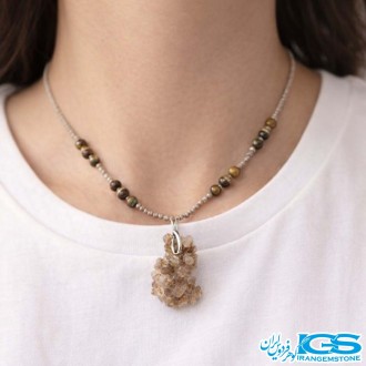 گردنبند سنگ چشم ببر و سنگ انالیسم