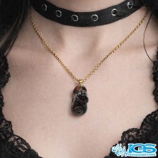 گردنبند سنگ اونیکس عقیق سیاه تراش دار بدون زنجیر