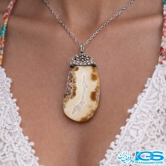 گردنبند عقیق کارنلین بدون زنجیر