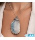 گردنبند اسلایس عقیق آبی بدون بند