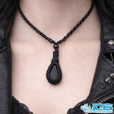 گردنبند سنگ اونیکس عقیق سیاه