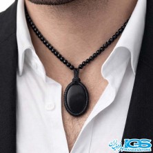 گردنبند سنگ اونیکس عقیق سیاه