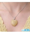 گردنبند عقیق زرد قلب بدون زنجیر